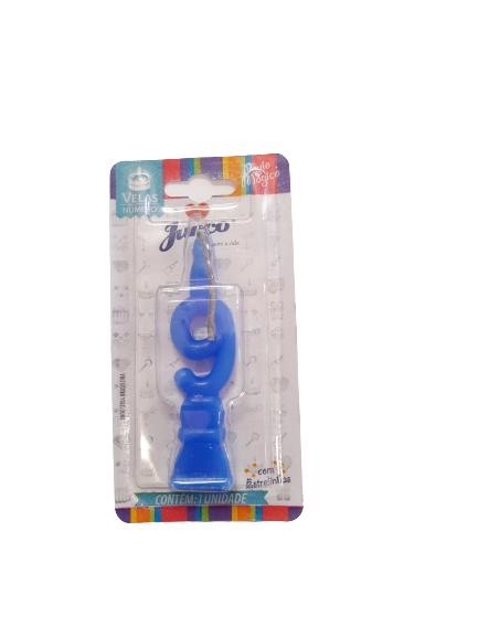 Vela Aniv N 9 Azul C/1 Junco