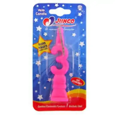 Vela Aniv N 3 Rosa C/1 Junco