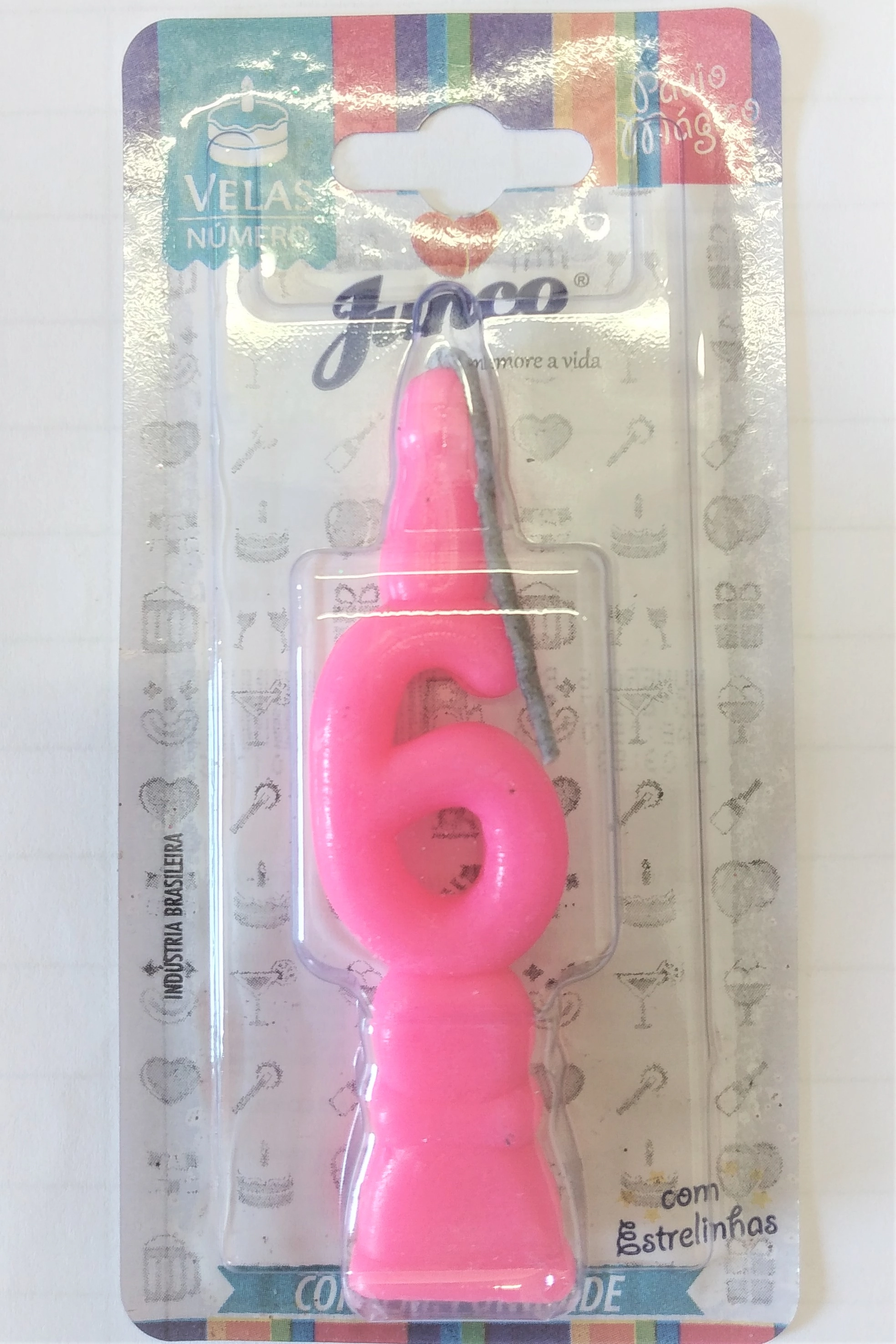 Vela Aniv N 6 Rosa C/1 Junco