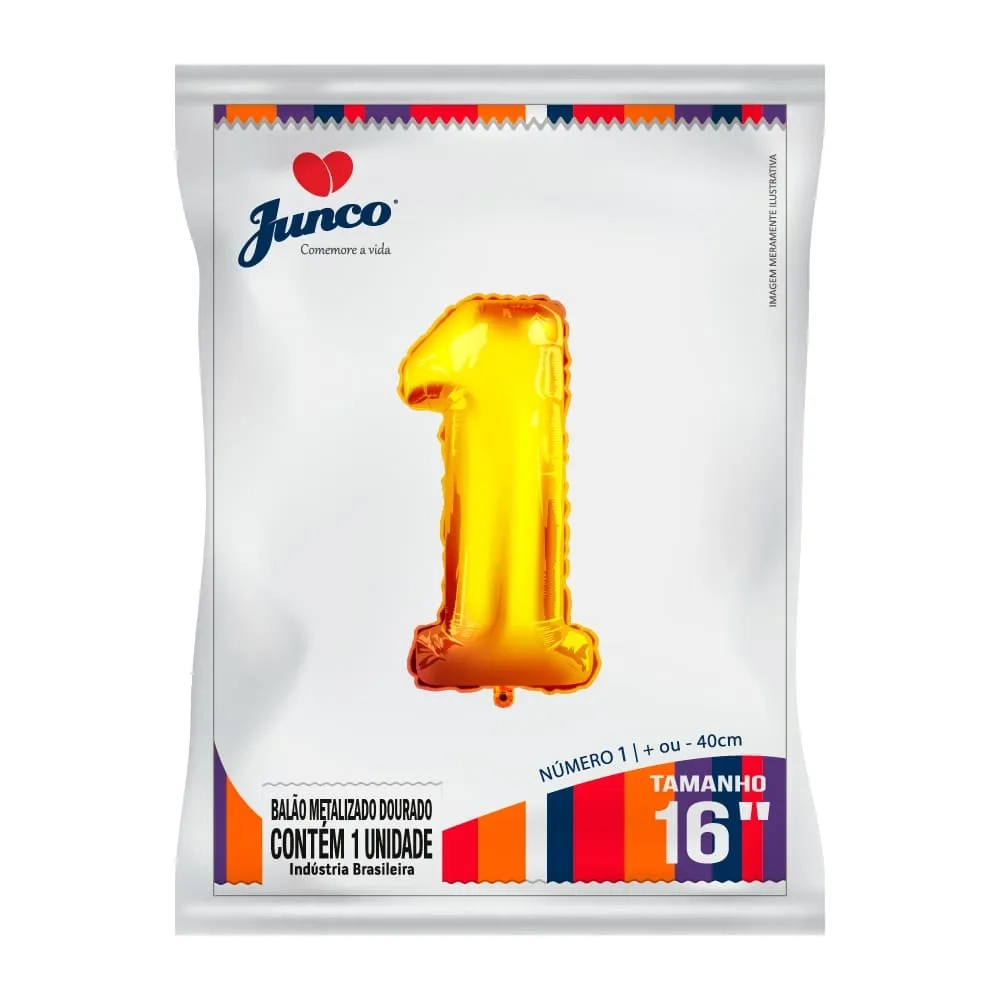 Balao Junco Metalizado Dourado 40cm N.1 1un