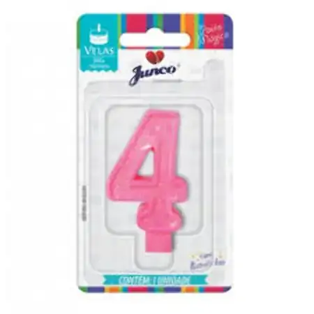 Vela Aniver Junco Big N4 Rosa