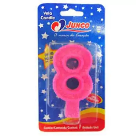 Vela Aniver Junco Big N8 Rosa