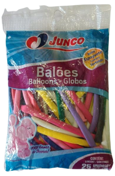 Balao Junidadeco Espaguete Sortido C/25 Unidade