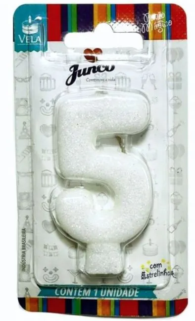 Vela Aniversario Junco Live Colors C/glitter Brc N.5 Un