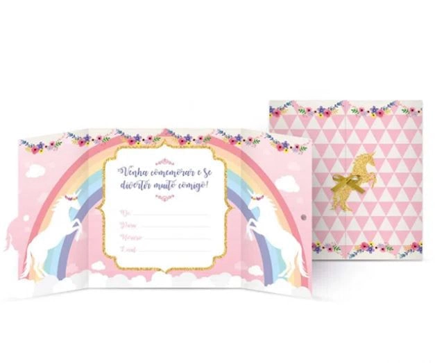 Convite Unicornio C/8