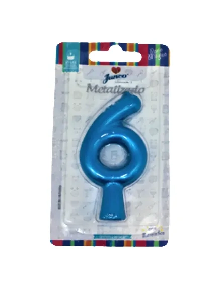 Vela Aniversario Metalizada No 6 Cod 33612