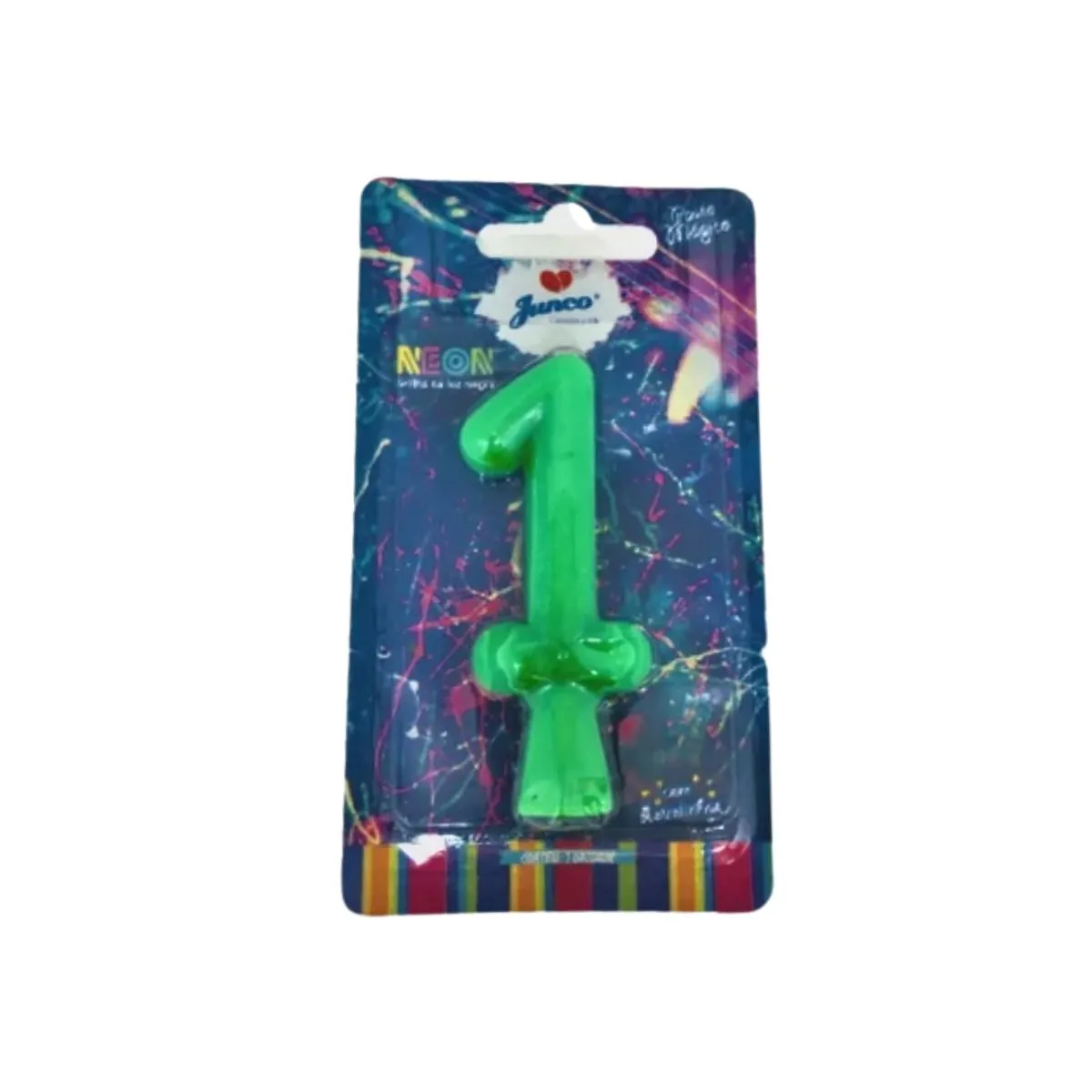 Vela de Aniversário Neon Junco N.1 Verde 01 Unidade