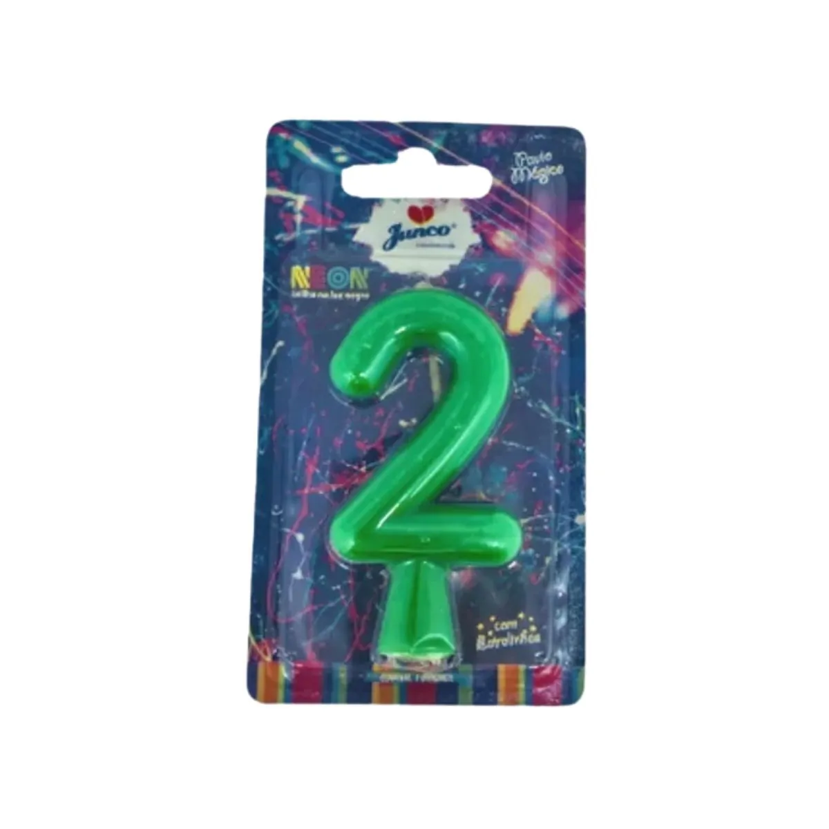 Vela de Aniversário Neon Junco N.2 Verde 01 Unidade