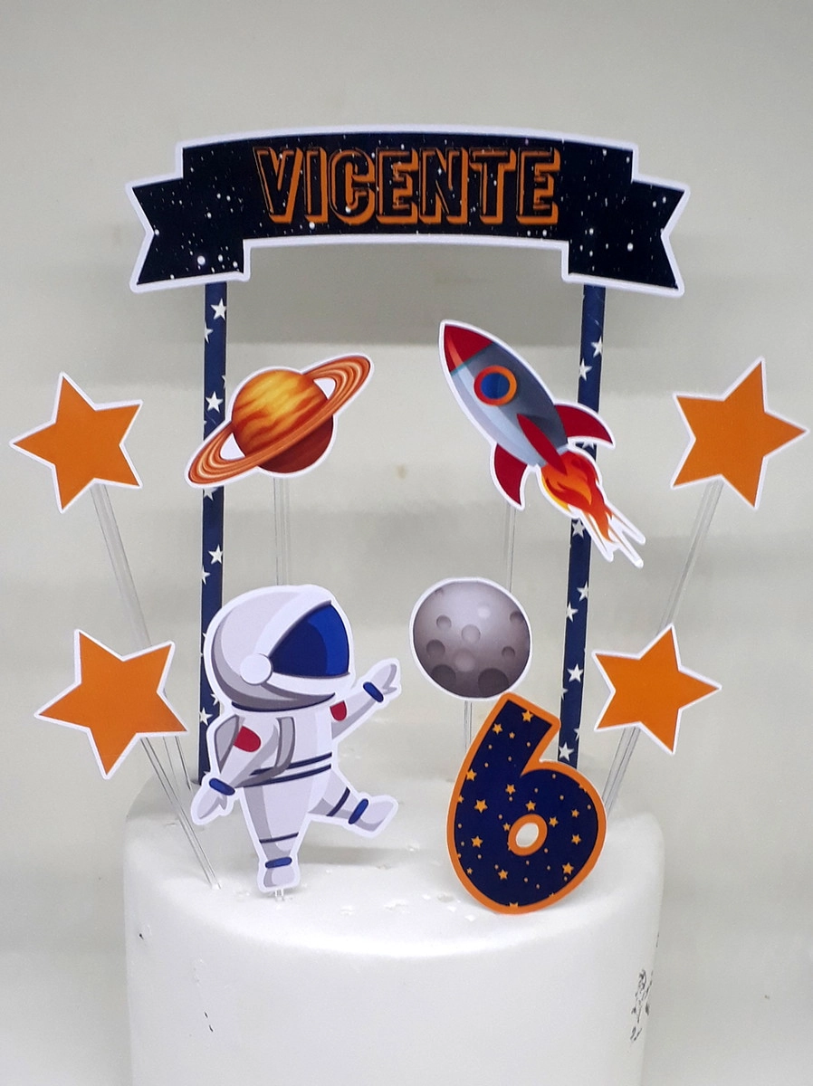 Kit Topo Bolo Astronauta Junco Und