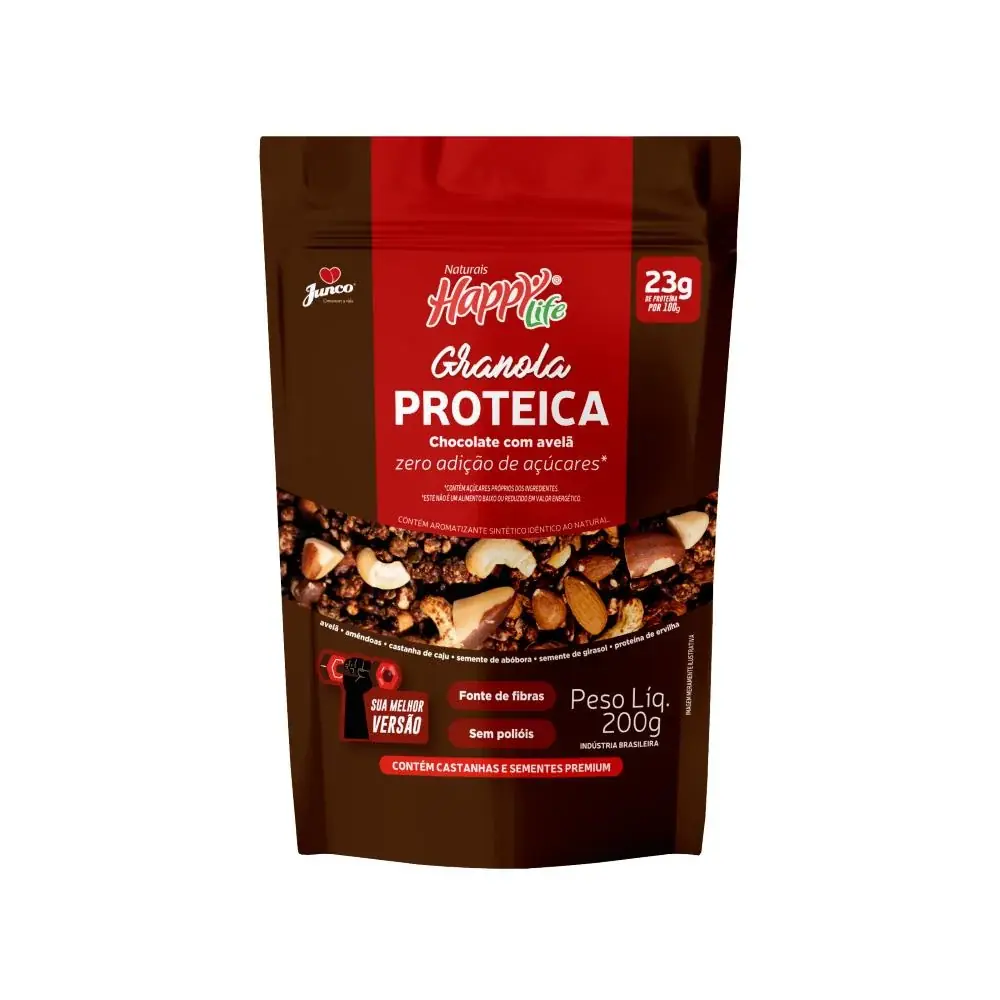 Granola Proteica Happy Life Chocolate C/avela 200g