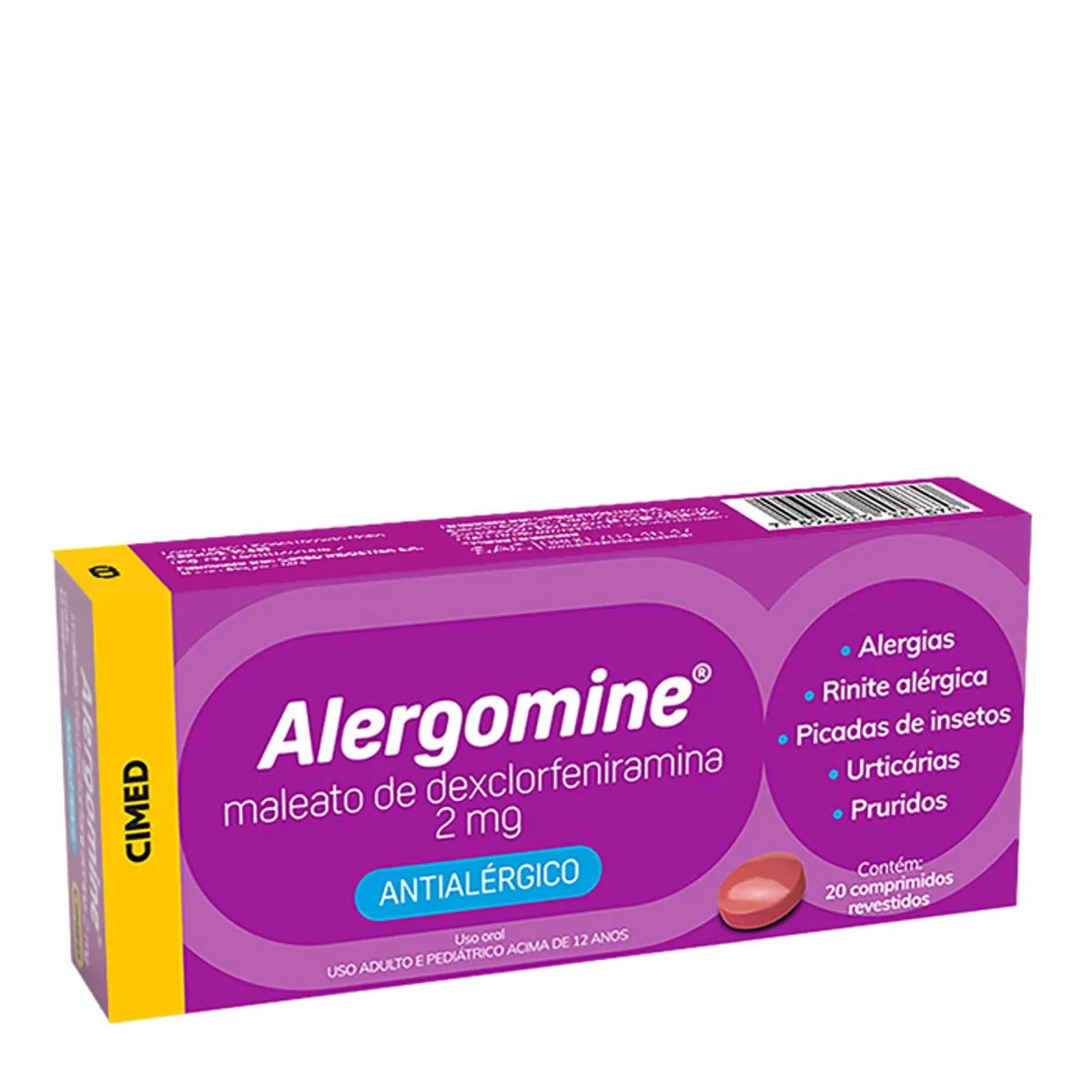 Alergomine 2mg Caixa 20 Comprimidos Revestidos