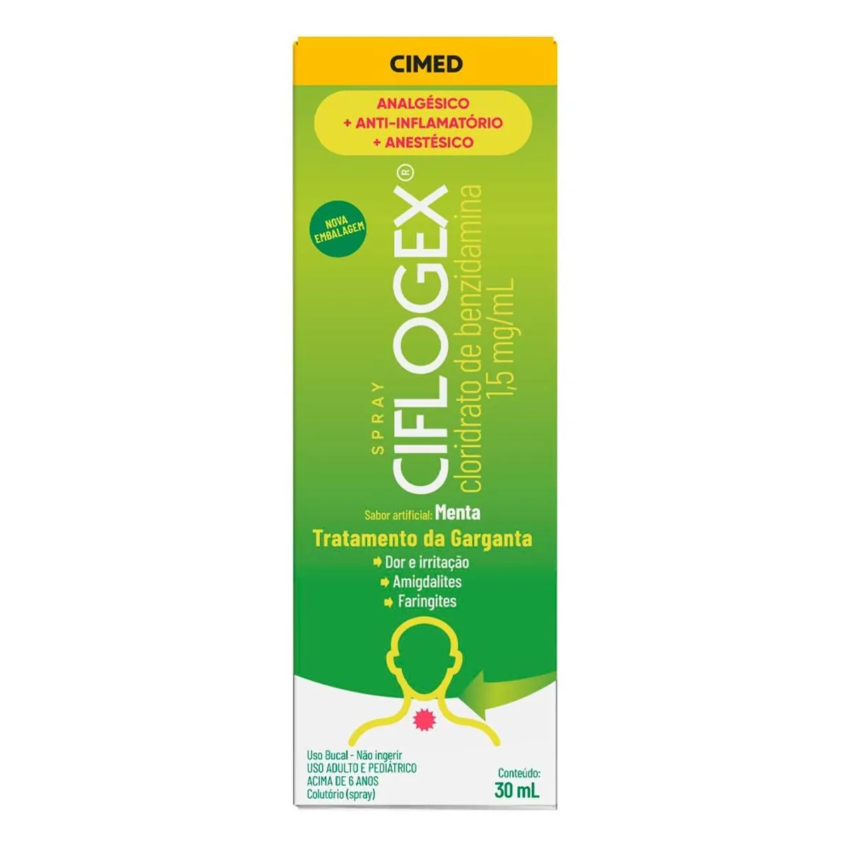 Ciflogex Menta E Limão Cimed Caixa 30ml Spray