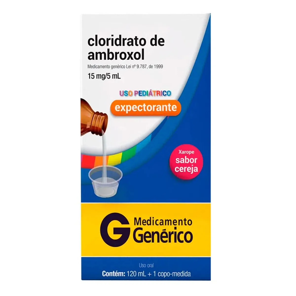 Cloridrato De Ambroxol 15mg/5ml Expectorante Cereja Cimed Caixa 120ml Xarope Copo Dosador