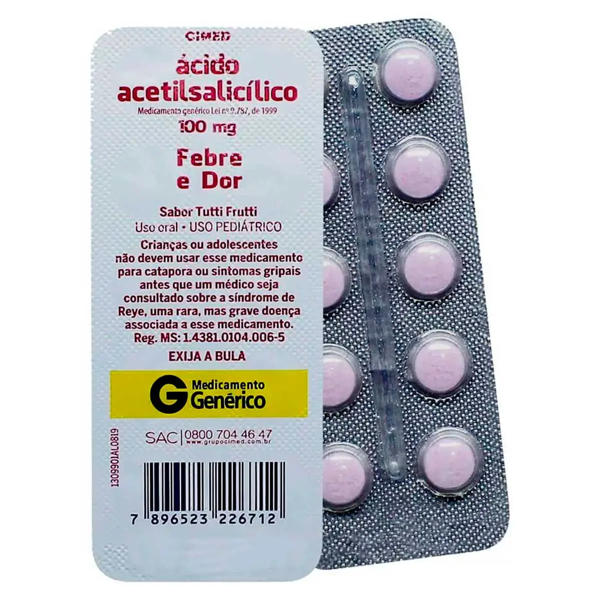 Ácido Acetilsalicílico 100mg 10 Comprimidos