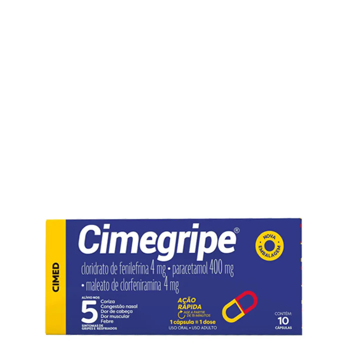 Cimegripe Cimed Caixa 10 Cápsulas