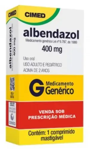 Albendazol 400mg Cimed Caixa 3 Comprimidos Mastigáveis