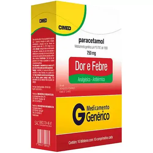 Paracetamol 750mg Cx 100 Comp Emb Mult