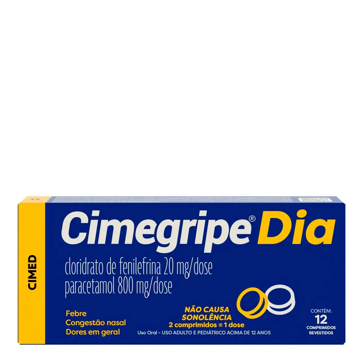 Cimegripe Dia Cimed Caixa 12 Comprimidos Revestidos