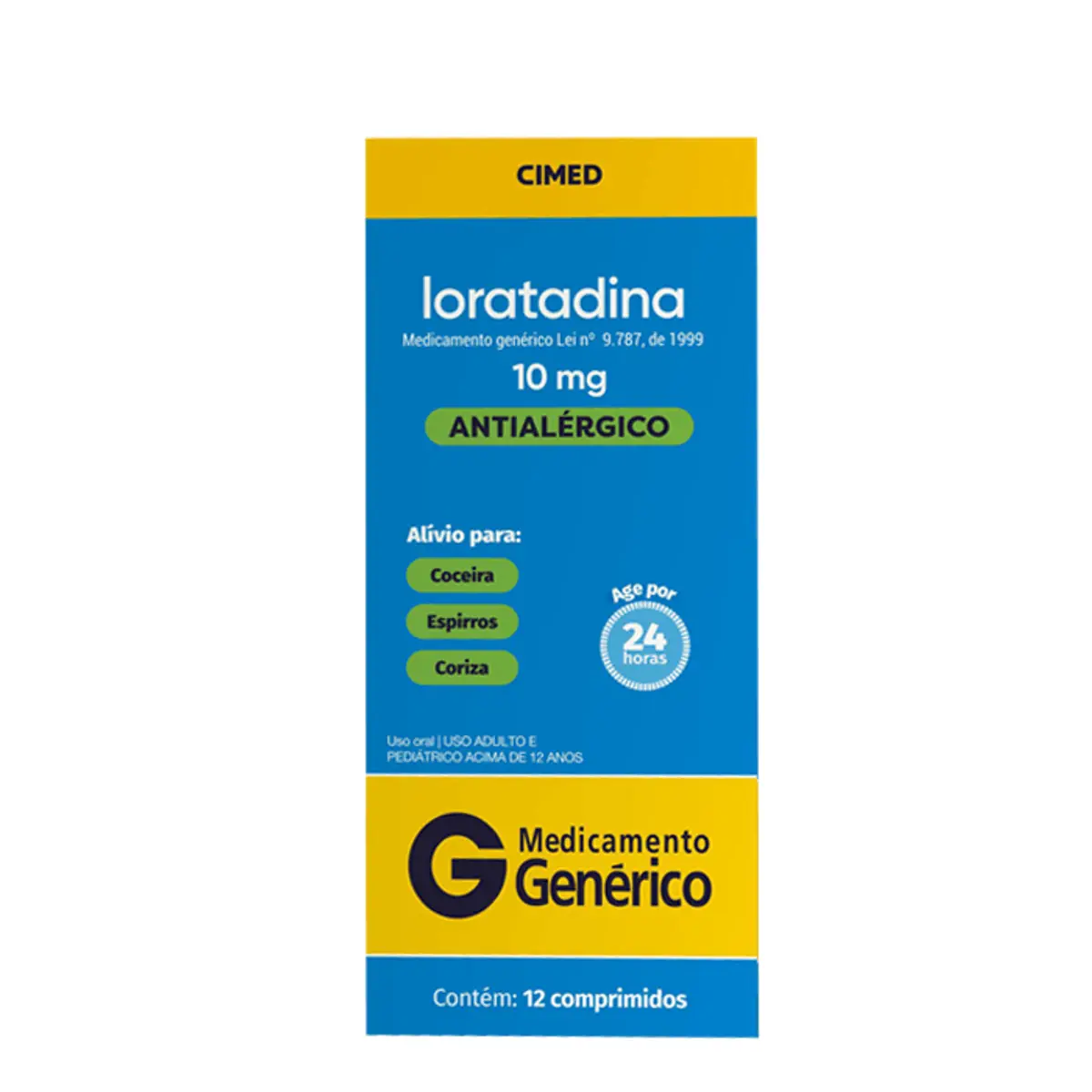 Loratadina 10mg Cimed Caixa 12 Comprimidos