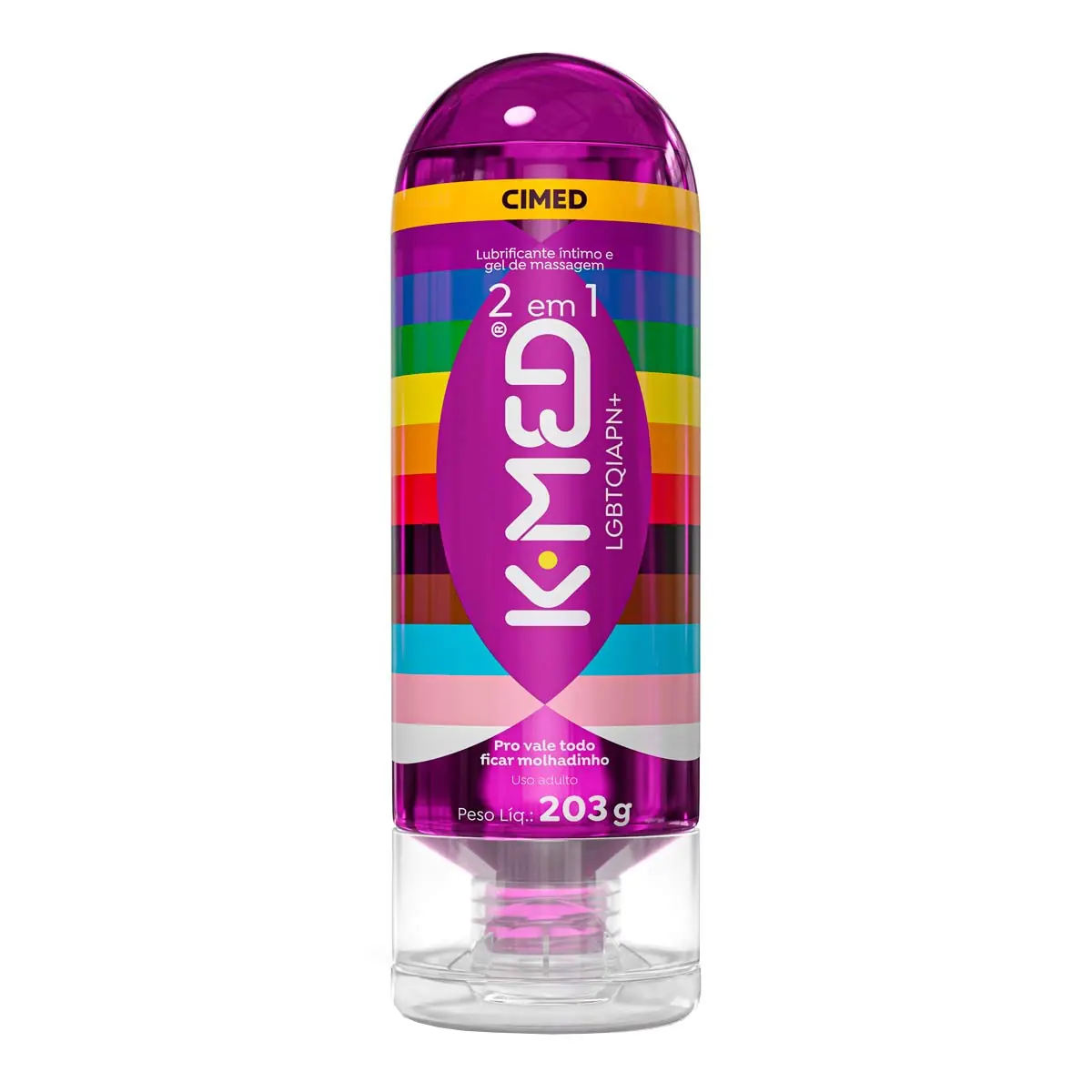 Lubrificante íntimo E Corporal Gel 2 Em 1 K Med Lgbtq Frasco 203g