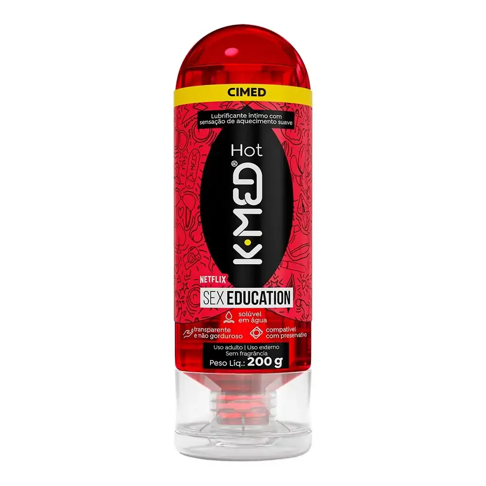 Lubrificante íntimo Gel Hot Sex Education K Med Squeeze 200g