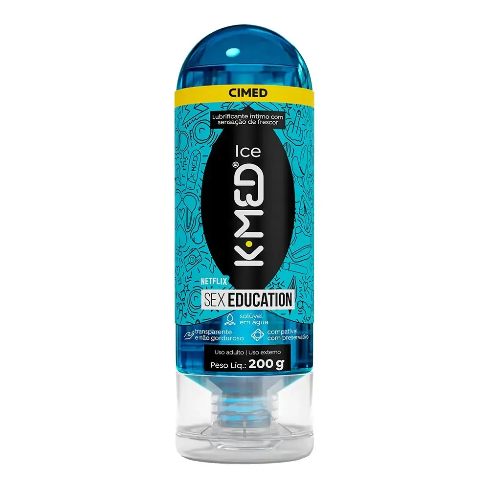 Lubrificante íntimo Gel Ice Sex Education K Med Squeeze 200g