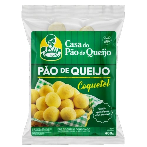 Pão De Queijo Congelado Coquetel Casa Do Pão De Queijo Pacote 400g