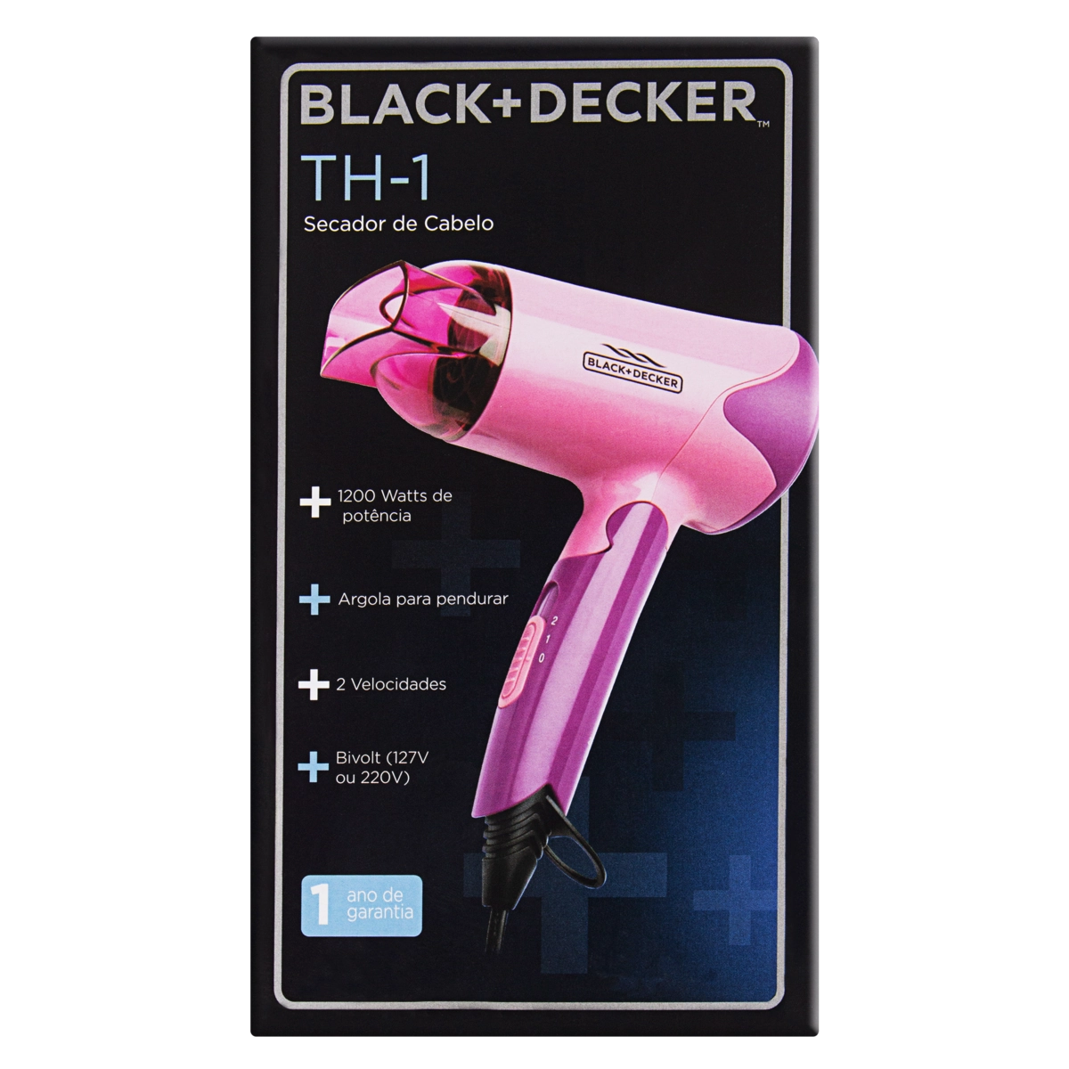 Secador De Cabelos Rosa Th 1 1200w Black Decker Bivolt