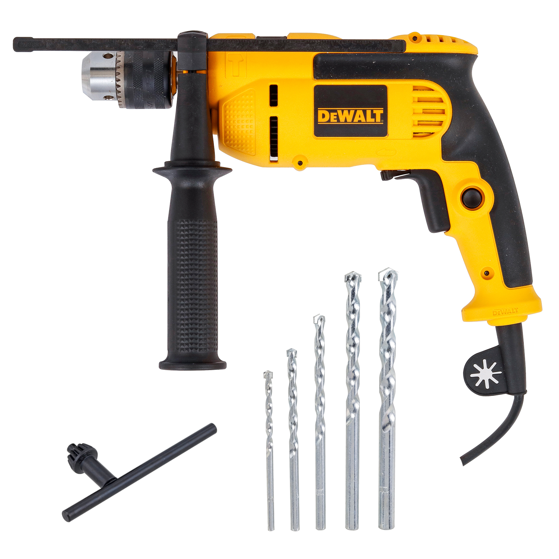 Furadeira de Impacto Dewalt com Kit de Brocas, Porta Chave, Chave de Mandril e Empunhadura 750W 1/2" DWD502B2 220V