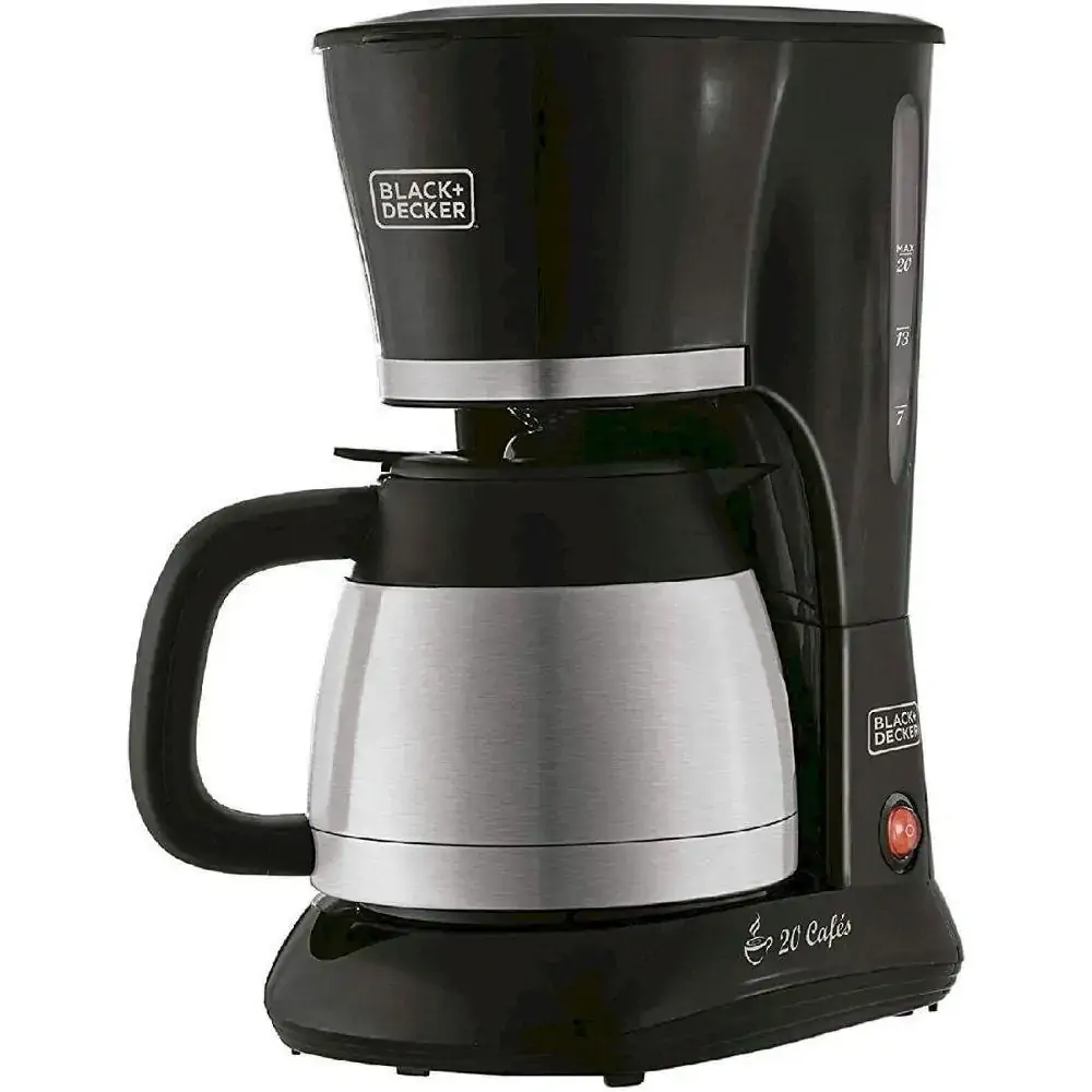 Cafeteira 20 Xícaras com Jarra Térmica Preta 220V Black Decker