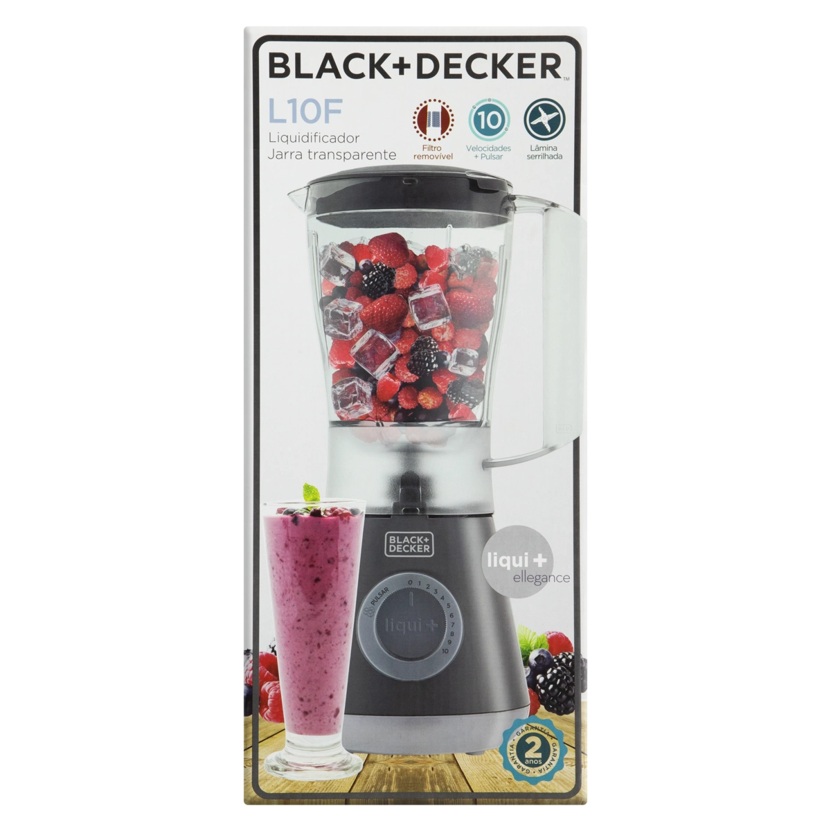 Liquidificador Doméstico Cinza L10f 1,5l 550w Black Decker 220v