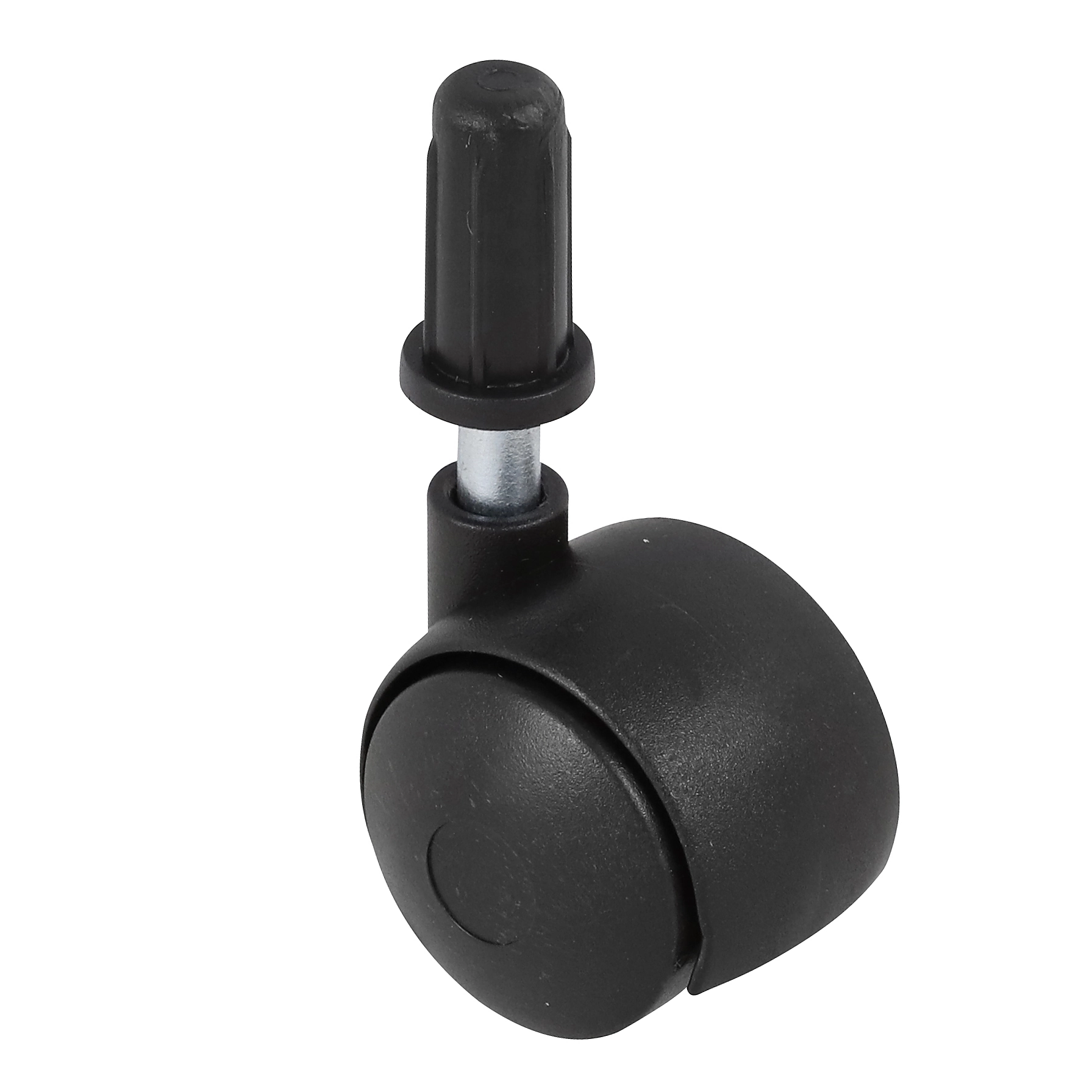 Rodízio para Móveis com Pino 15kg Plástico sem Freio Giratório 30mm Preto 1 peça