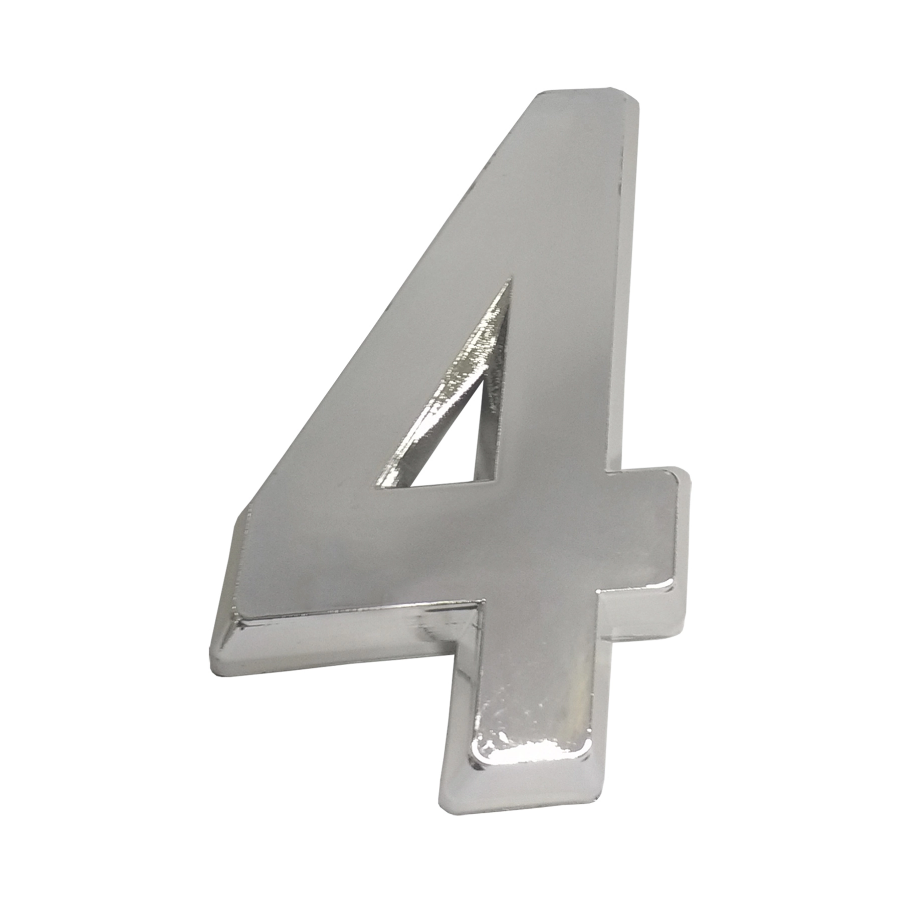 Número Casa " 4" 14,5cm Parafusar ABS Prata