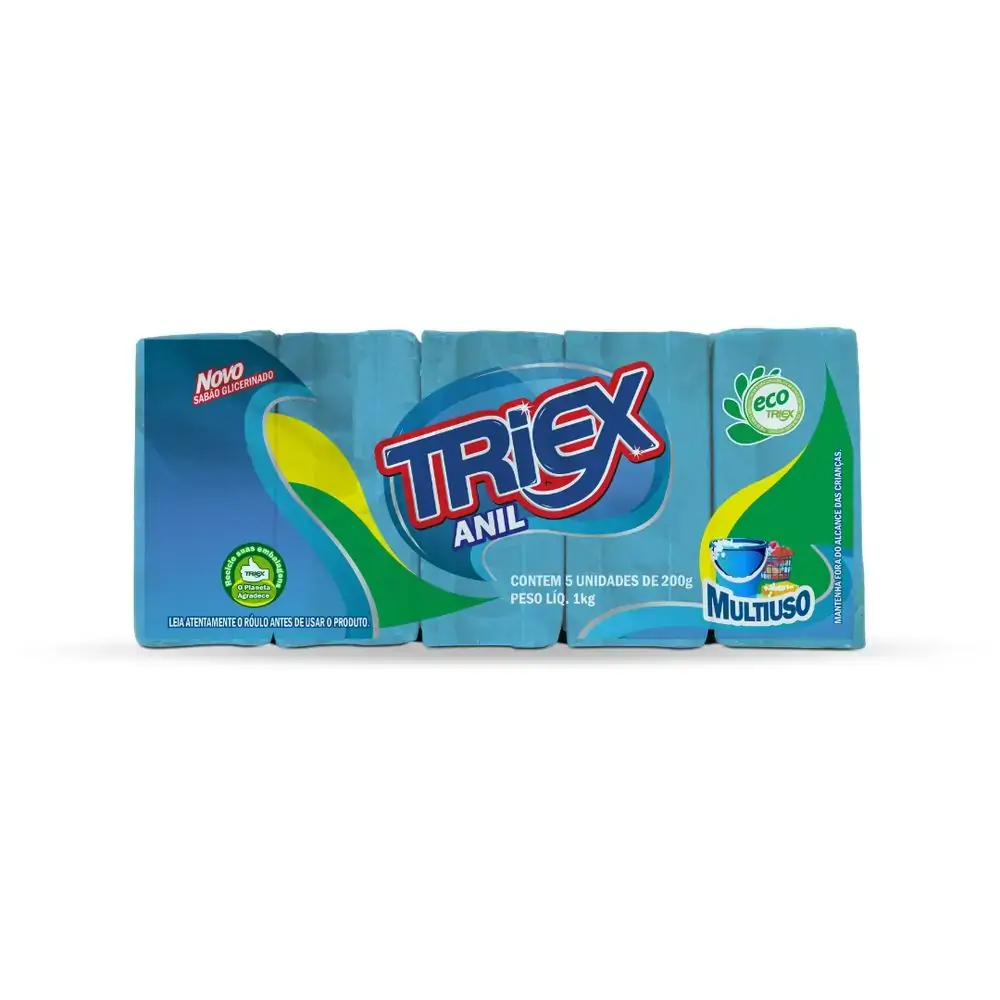 Sabao Azul Triex Em Barras C/5 Unidade
