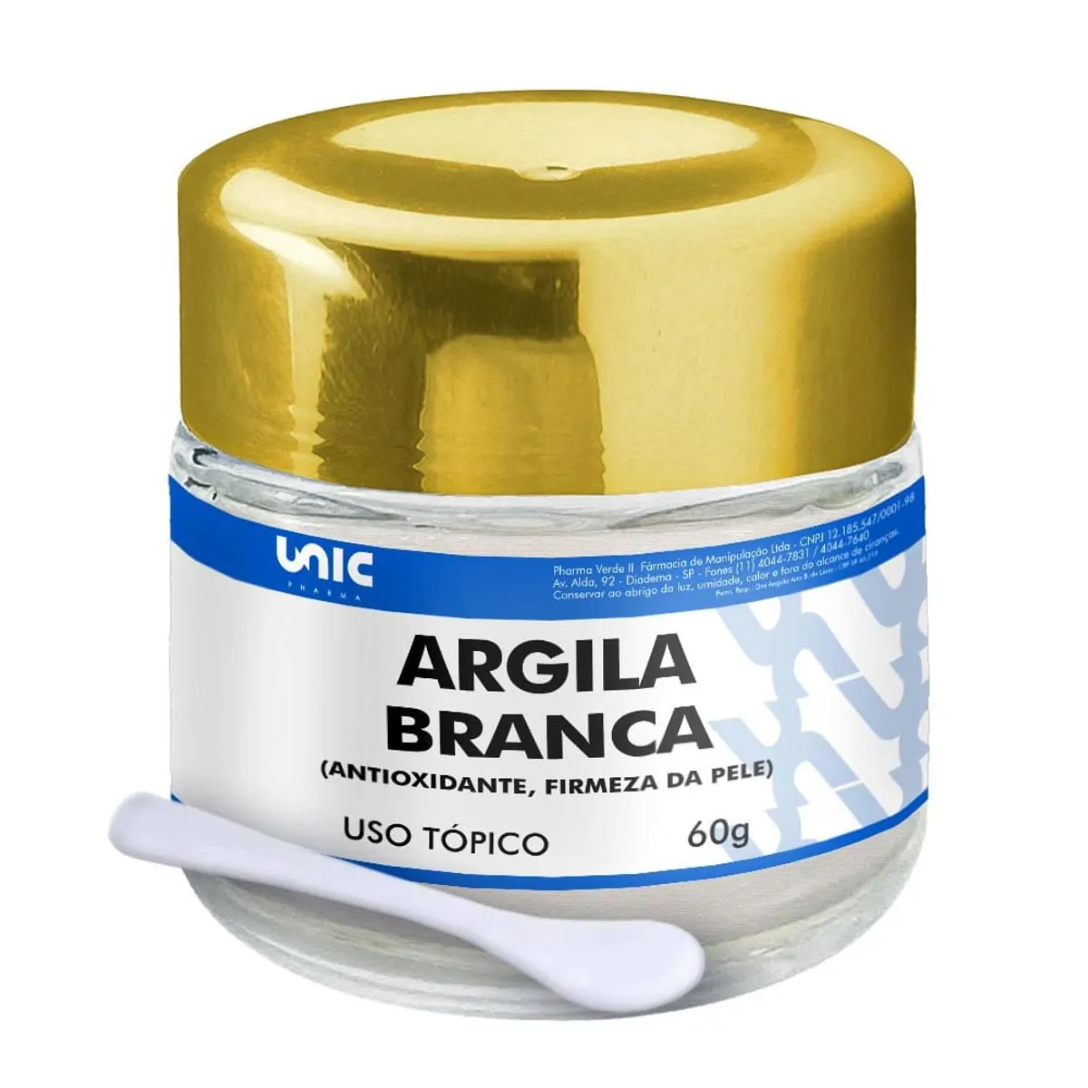 Máscara de Argila Branca 60g - Ação clareadora, esfoliante e revitalizante