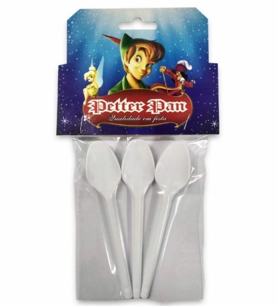 Colher Plast Branca Petter Pan