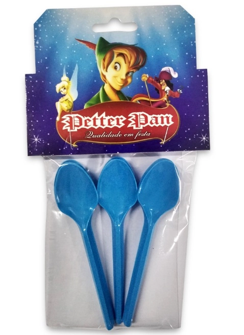 Colher Plast Azul Petter Pan