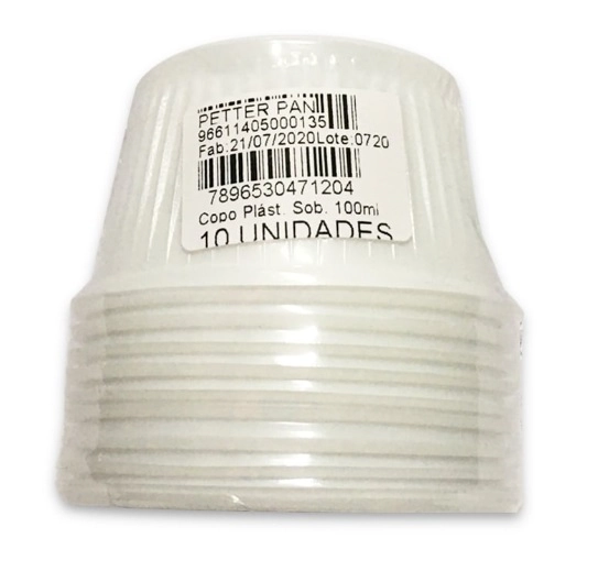 Copo Plast Sobrem Bco Petter Pan/10