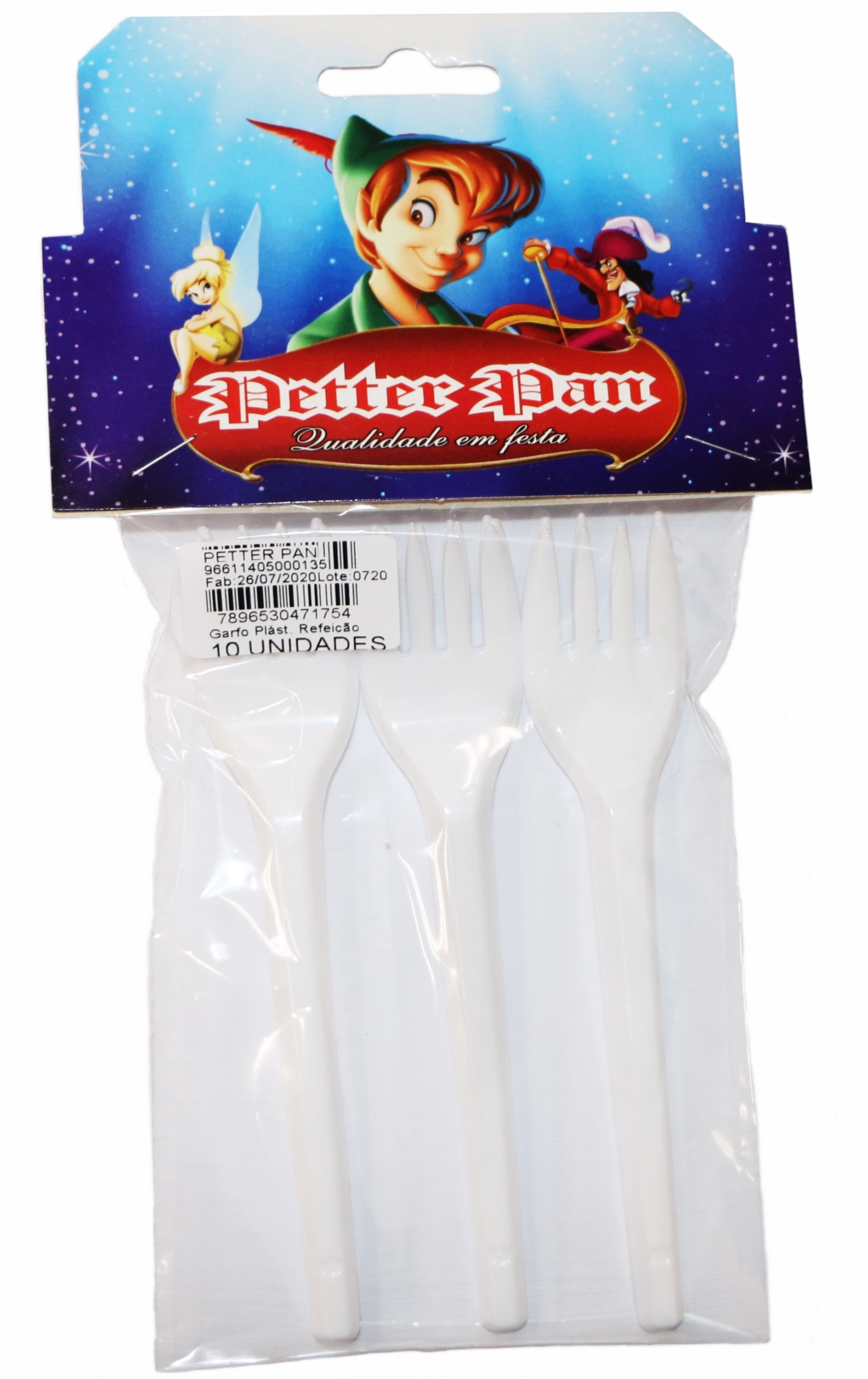 Garfo Plast Sobr Bco Petter Pan 20g Disney