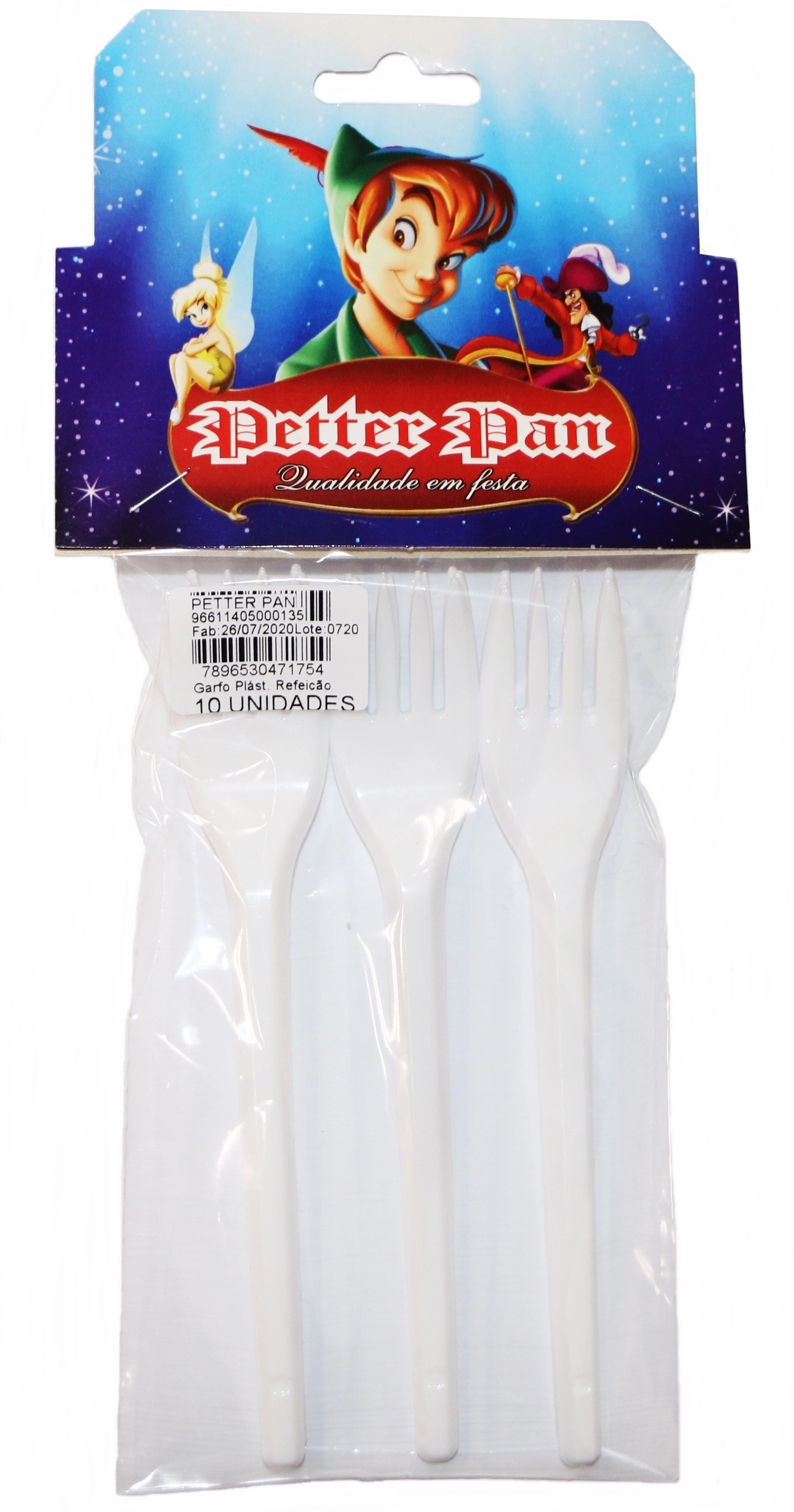Garfo Plast Refeicao Petter Pan 160g Disney