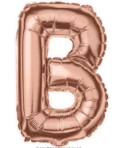 Balao Petter Pan Metaliz Rose Gold 16 Letra B
