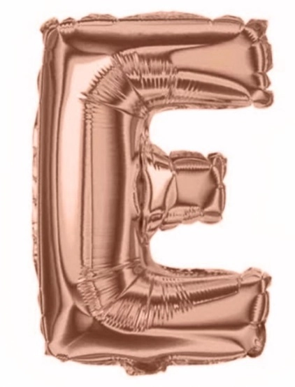 Balao Petter Pan Metaliz Rose Gold 16 Letra E