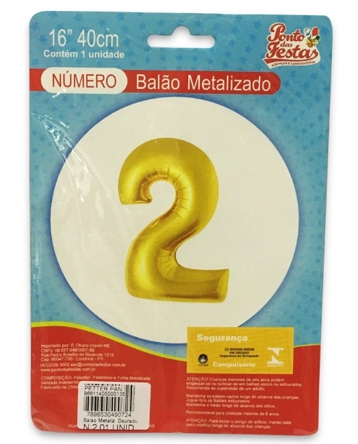 Balao Metalizado Dourado N.2