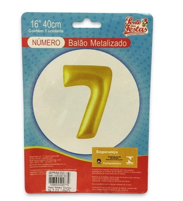 Balao Metalizado Dourado N.7
