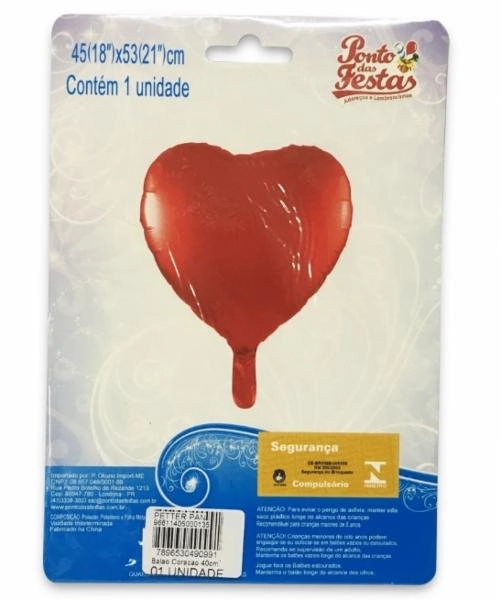 Balao Petter Pan Metaliz Coracao 40cm C/1