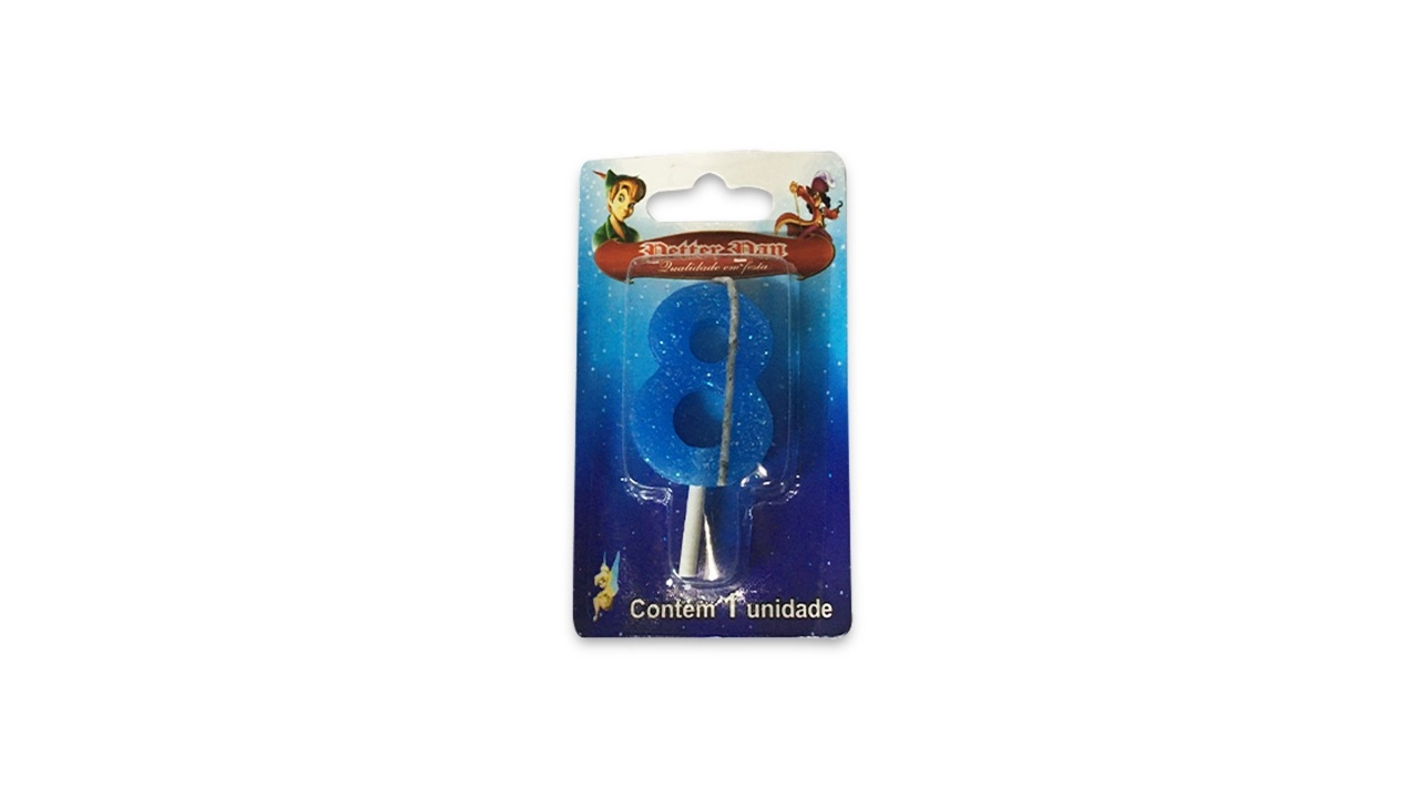 Vela Petter Pan Num Magica Peq Azul N.8