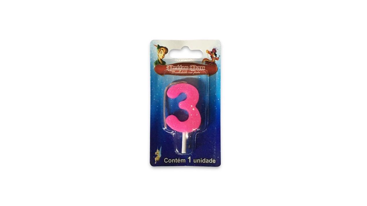 Vela Num Magica Pequena Rosa N.3