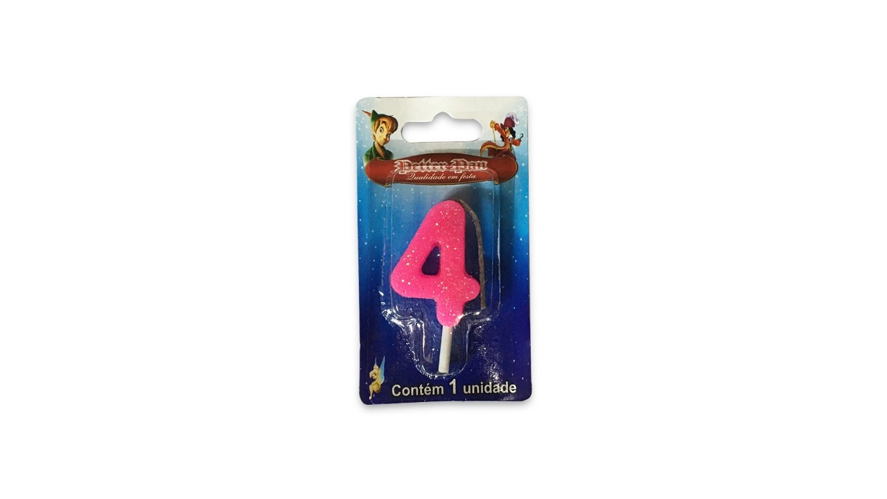 Vela Num Magica Pequena Rosa N.4