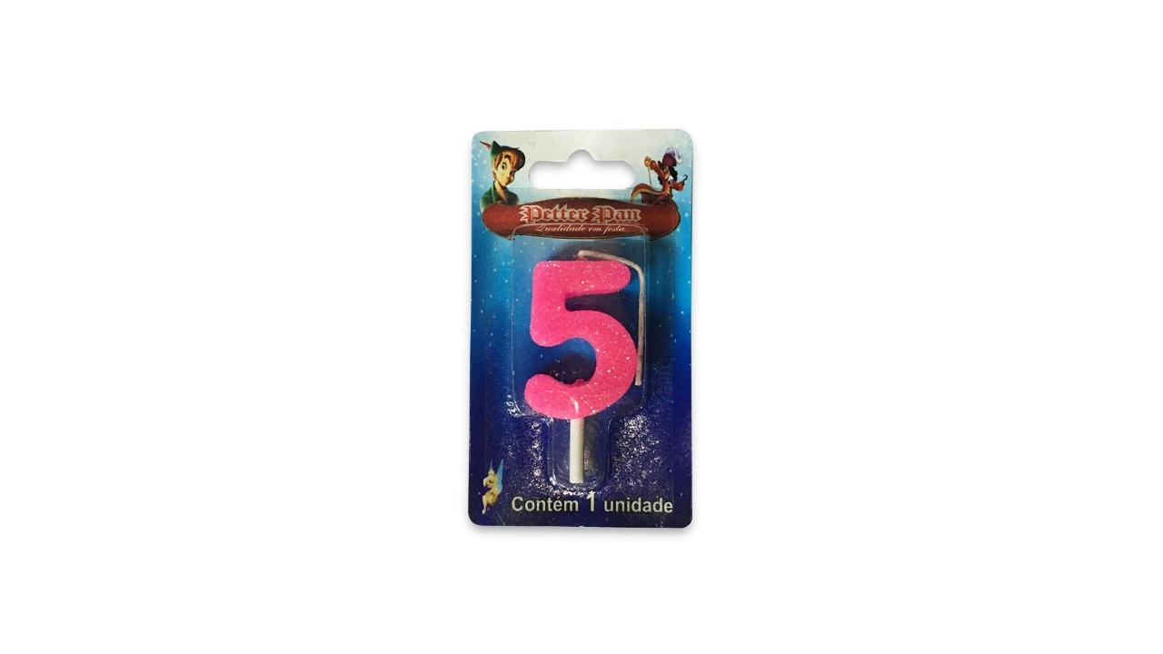 Vela Num Magica Pequena Rosa N.5