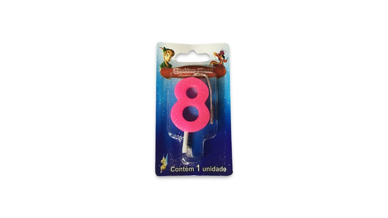 Vela Num Magica Pequena Rosa N.8